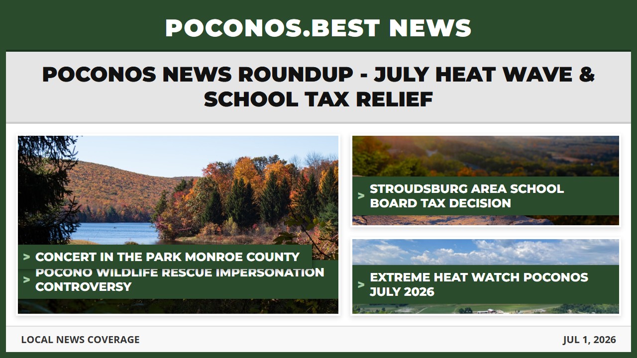 Poconos News Roundup - July Heat Wave & School Tax Relief