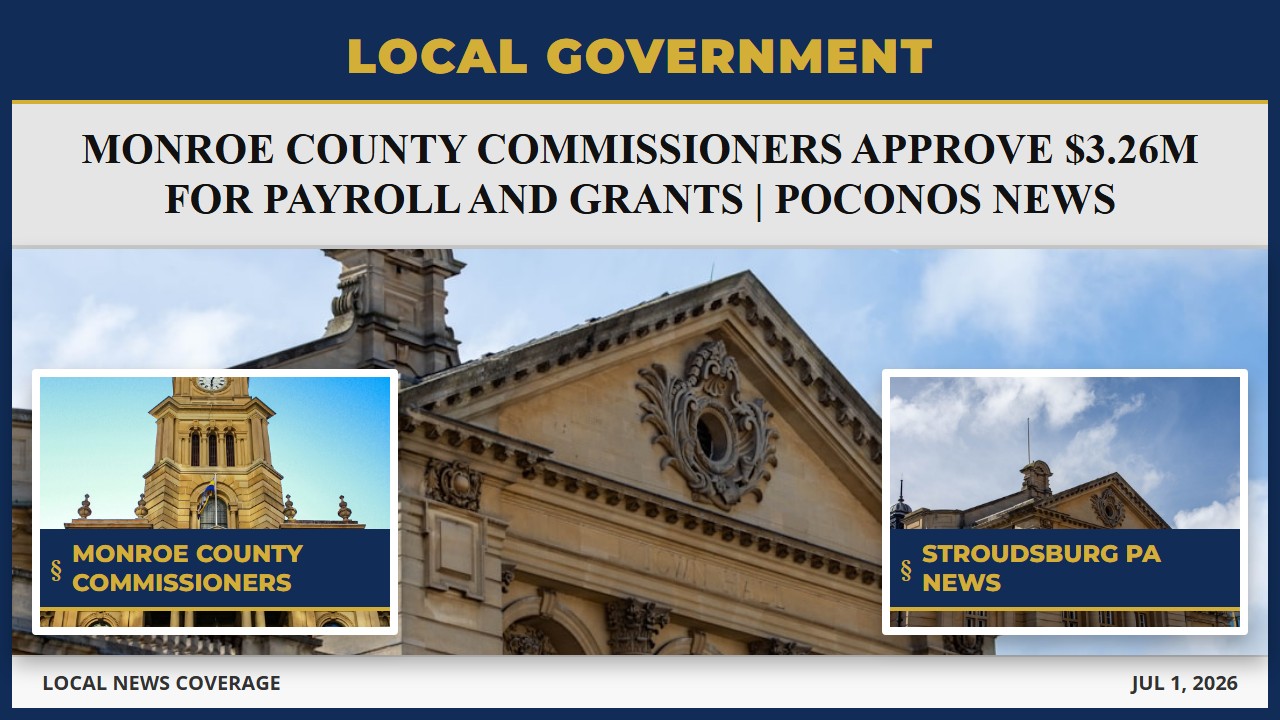 Monroe County Commissioners Approve $3.26M for Payroll and Grants | Poconos News