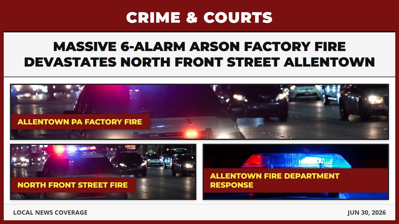 Massive 6-Alarm Arson Factory Fire Devastates North Front Street Allentown